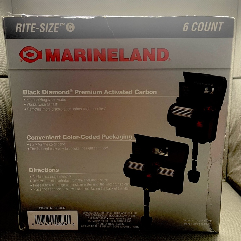 Marineland Black Diamond Premium Activated Carbon 6-Pack Filters H45